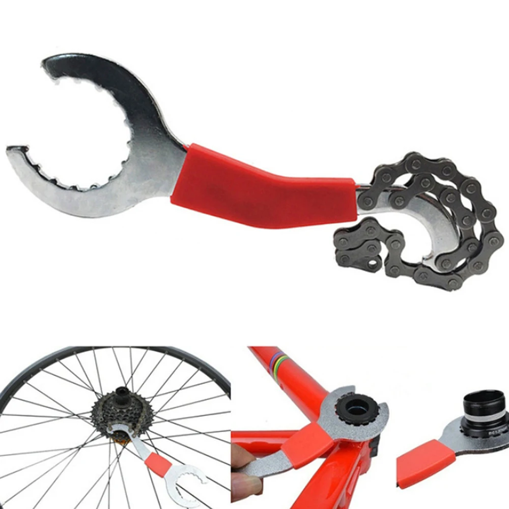 Bicycle Replacement Repair Tools Chain Checker Spoke Wrench Chain Cutter Crank Extractor Bottom Shaft Removal Sleeve Accessory