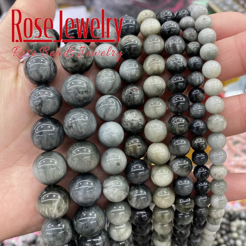 

A+ Natural Eagle Eye Stone Beads Round Loose Spacer Beads 6/8/10/12 MM For Jewelry Making Diy Bracelets Accessories 15'' Strand