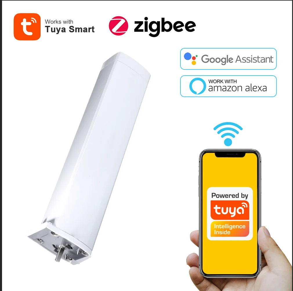 Tuya Smart Home Zigbee Electric Curtain Motor Timer Wireless APP Voice Remote Control Alexa Google Automatic Motorized Curtain