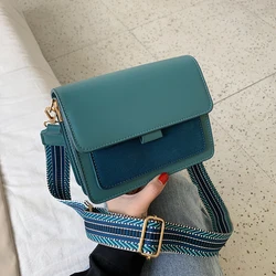 New Suede Leather Women Crossbody Bags 2022 New Luxury Design Ladies Messenger Shoulder bags Wide Shoulder Straps Female Purses