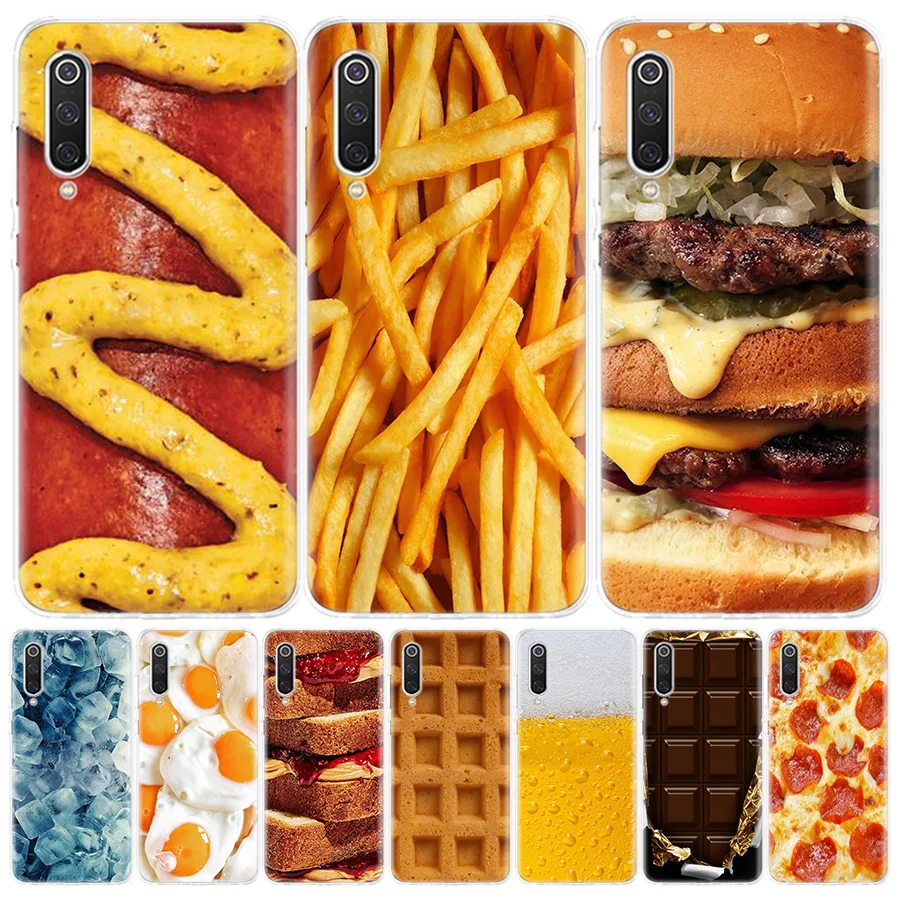 Food French Fries Beer Cheese Silicon Call Phone Case For Xiaomi Redmi Note 13 12 12S 11 11S 10 10S 11T 11E Pro Plus 9 9S 9T 8 8