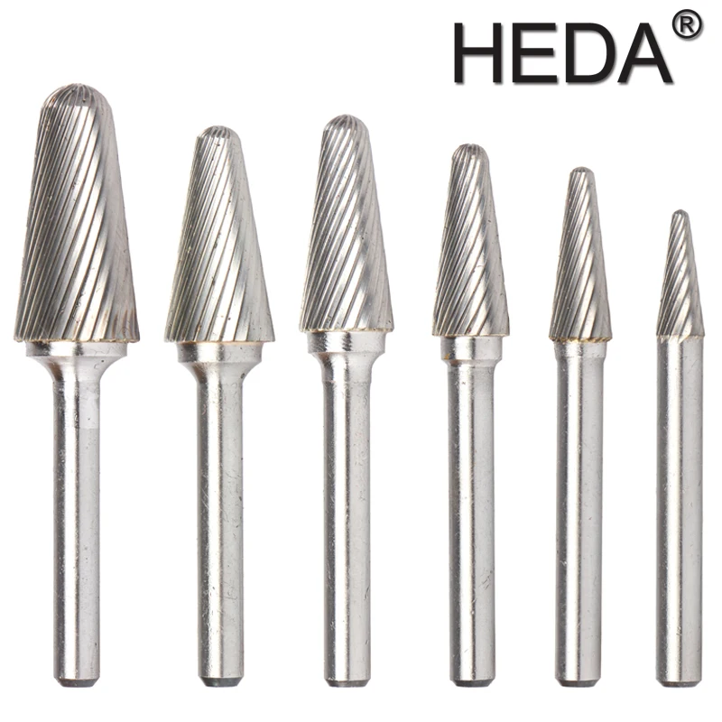 6-16mm Engraving Heads Hand Tools Sets L-Series Tungsten Carbide Burr Bit Rotary Files Wood Carving Cutter For Grinding Metal