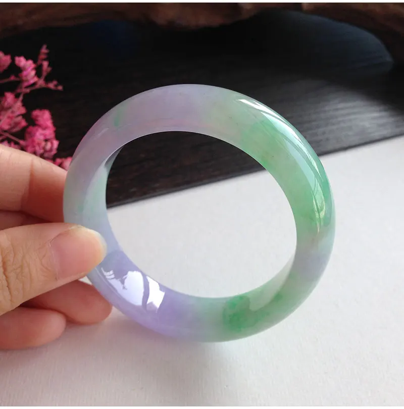 2020jewelry natural Burmese emerald light green 54-64mm light purple bracelet elegant princess fashion jewelry jewelry best