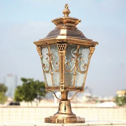 SANDIY Vintage Pillar Lamp Outdoor Garden Light Led Bollard Luminaire Yard Patio Street Lights Waterproof Black Bronze 110V 220V
