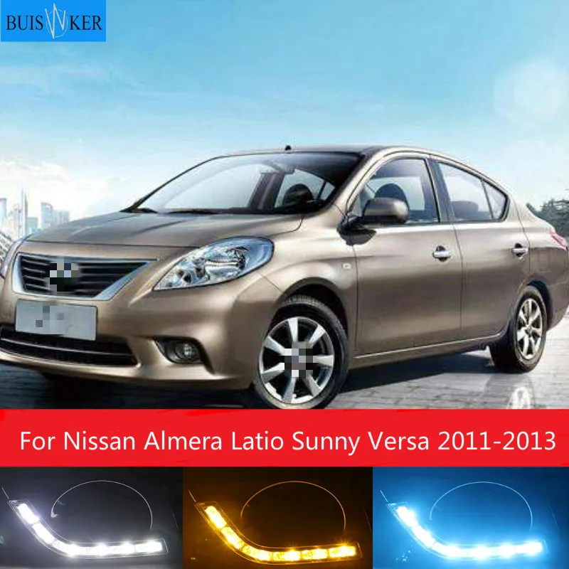 

For Nissan Almera Latio Sunny Versa 2011 2012 2013 LED DRL Daytime Running Lights Daylight Fog Head Lamp