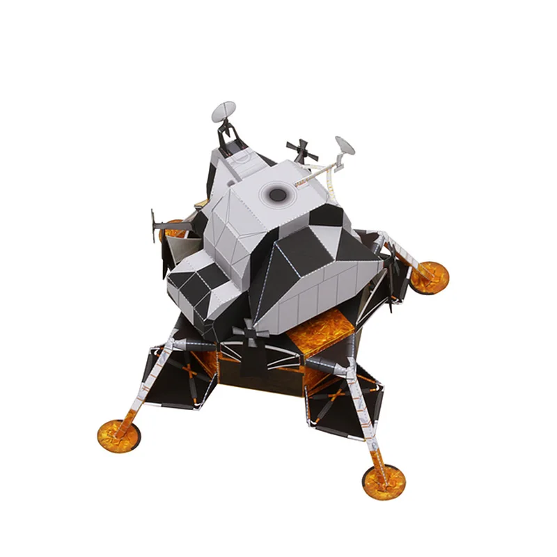 Space Apollo Lunar Module Origami Art Folding Mini Handmade 3D Paper Model Sci-Fi Papercraft DIY Teens Adult Craft Toys ZX-005