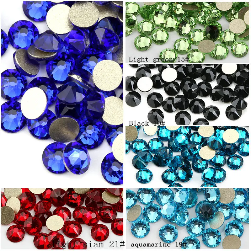 SS20 Many Colors 8 big + 8 small Cut Facets Nail Rhinestone Crystal Flatback Non Hotfix Rhinestones Decoration Crystal Stones