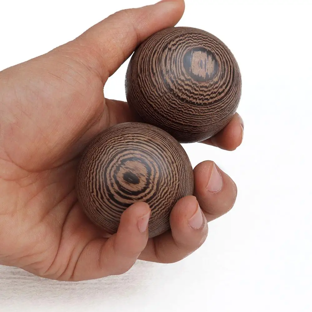 Solid wood Handball 2X Chinese Baoding Balls Fitness Handball Health Exercise Stress Relaxation Therapy Chrome Hand Massage Ball