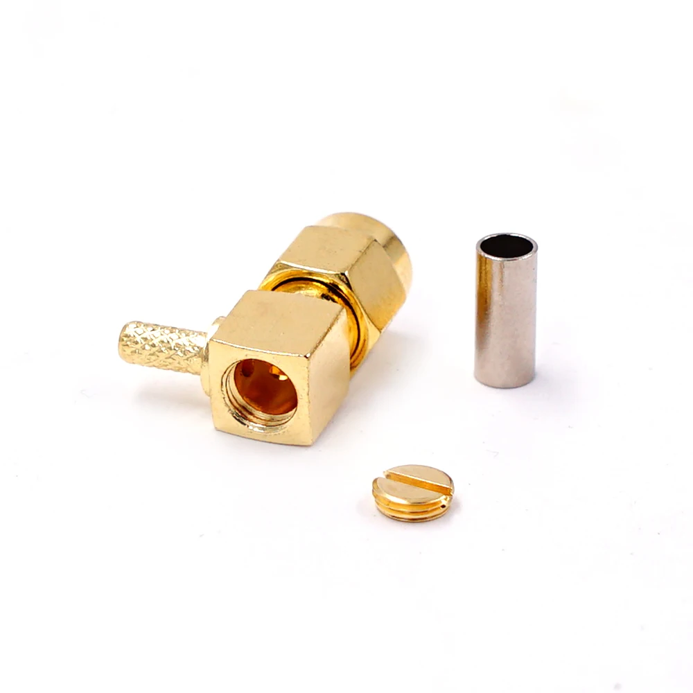 10 stücke RF Verbinder Sma-stecker Oder RP-SMA Stecker Rechten Winkel Crimp für RG174 RG179 RG178 RG316 LMR100 Kabel – Detail 3