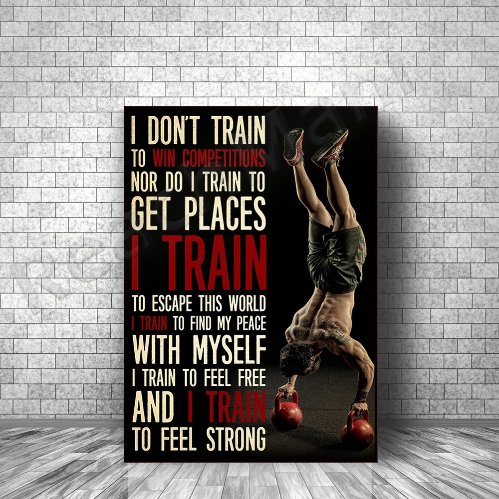 Gym Gym Gymer Workout Fitness Barbell Barbell Poster I Don’t Train To Win Compétitions Poster Home Decor Poster