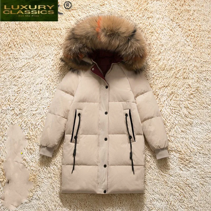 Fashion Winter Owmen's Down Jacket Korean Thicken Hooded Woman Parkas Long Coat Female Women's Clothing Doudoune Femme 63