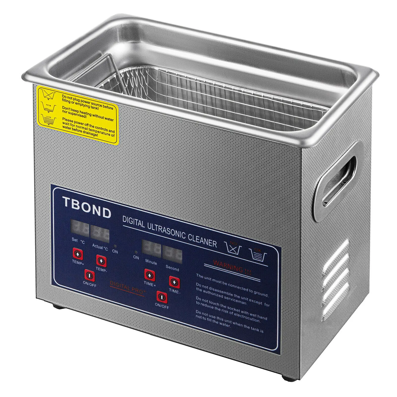 3L Ultrasonic Cleaner Digital Timer Portable Bath Jewelry Glasses Watch Cleaning Stainless Steel Lave-Dishes Industry Heater