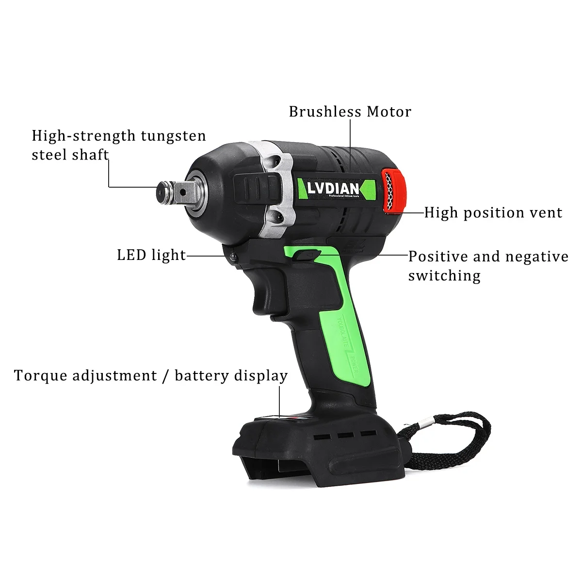 LVDIAN 680NM ไร้สาย Brushless ประแจสำหรับ Makita 1/2in Kunci Pas Listrik เหมาะสำหรับ Makita แบตเตอรี่