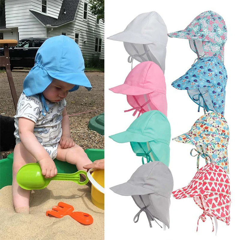 Brand Baby Kids Swimming Cap Summer Cartoon Sun Protection Beach Sun Hats Waterproof for Boys Girls Children Outdoor Hat