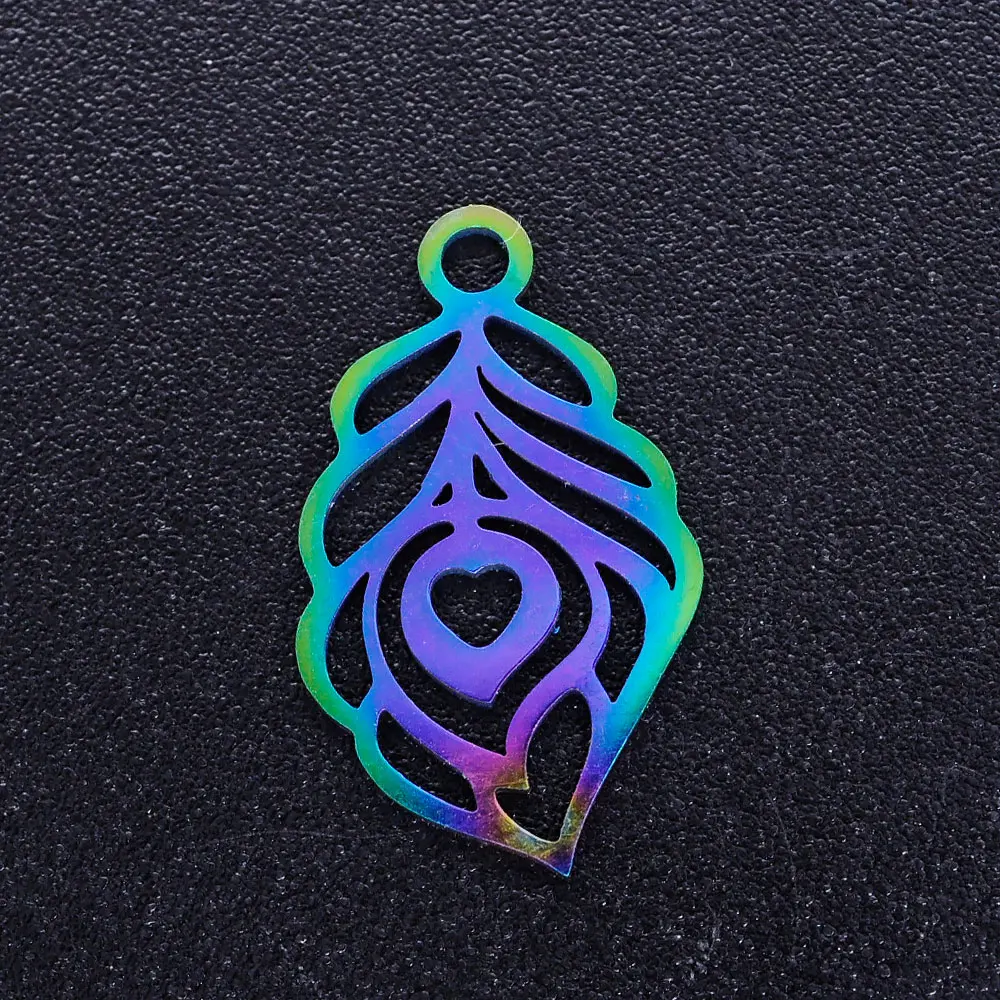 5pcs/lot Rainbow Religious Tree of Life DIY Charms Wholesale Stainless Steel Pendant Yoga Om Hamsa Hand Sun Connectors Charm