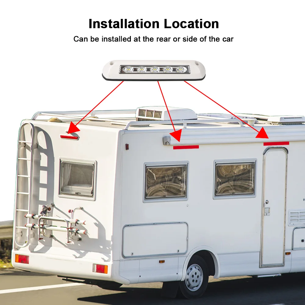 LED Awning Porch Light RV Van Trailer Exterior Lamp 12V/24V Caravan Interior Wall Lamps Waterproof