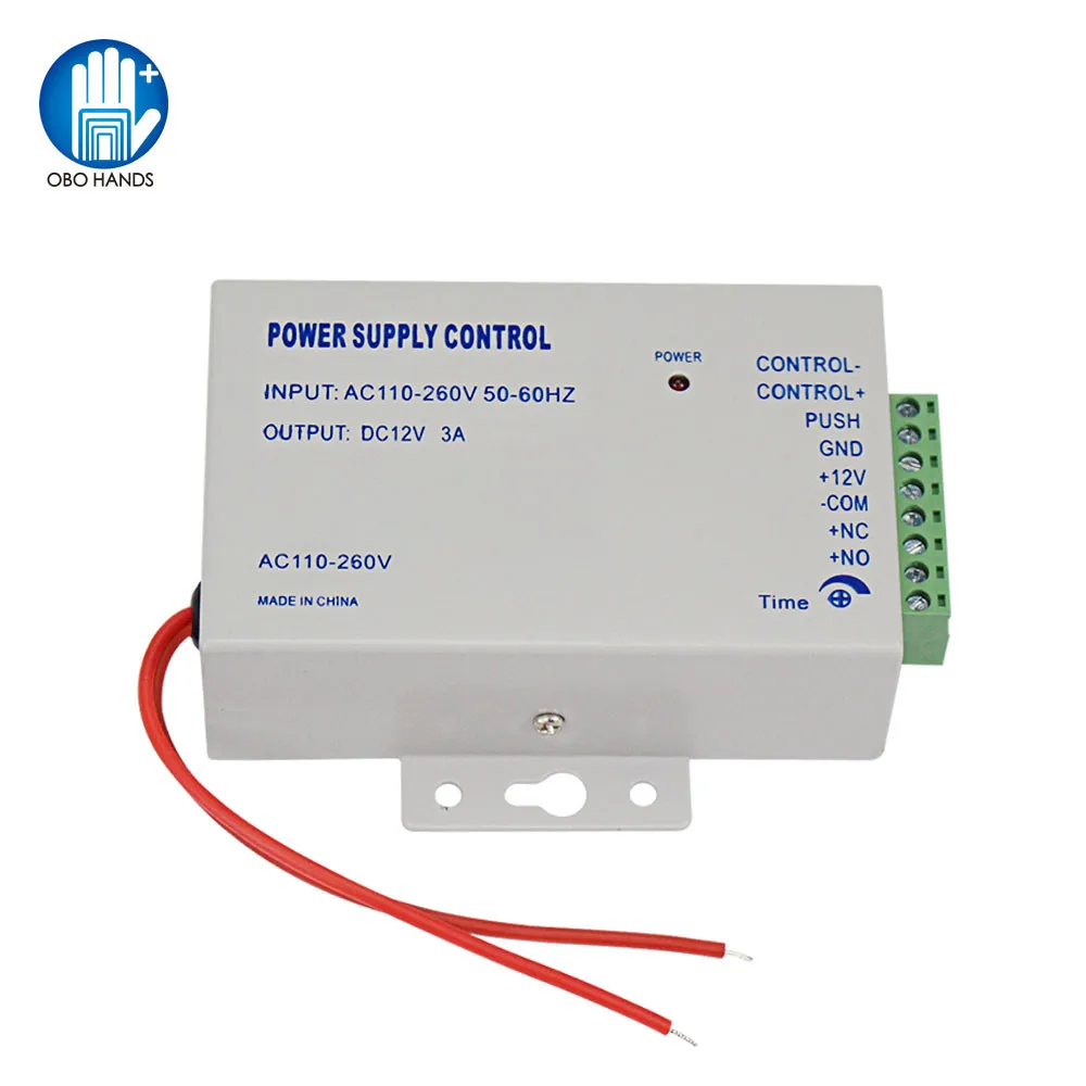 Access Control Power Supply DC12V/3A Output 110-260VAC Input Voltage with Time Delay for Electronic Lock Video Intercom K80