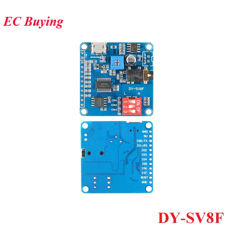 DY-SV5W DY-SV8F Voice Playback Module Board MP3 Music Player 5W WAV Decoding Format UART Serial Port Control For Arduino DY-SV17