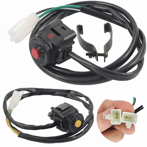 1 Pcs Universal Motorcycle Kill Switch Red Push Button Horn Starter Dirt Bike ATV UTV Dual Sport For 22mm Handlebar Mounted Bars