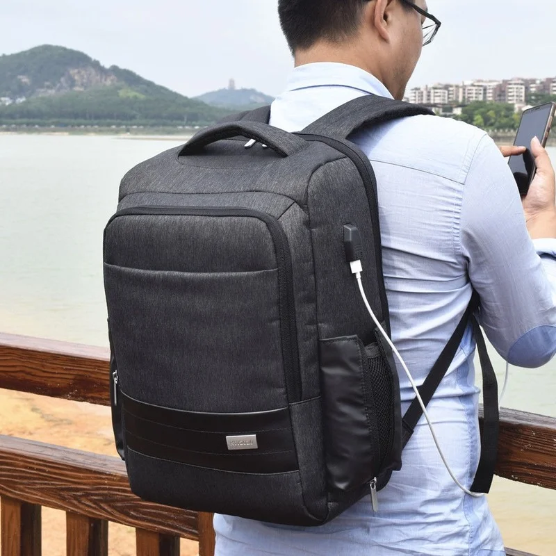 

Men's Backpack Fashion Simple Multifunction USB Charging 16 Inch Laptop Backpacks Waterproof Bag for Y278