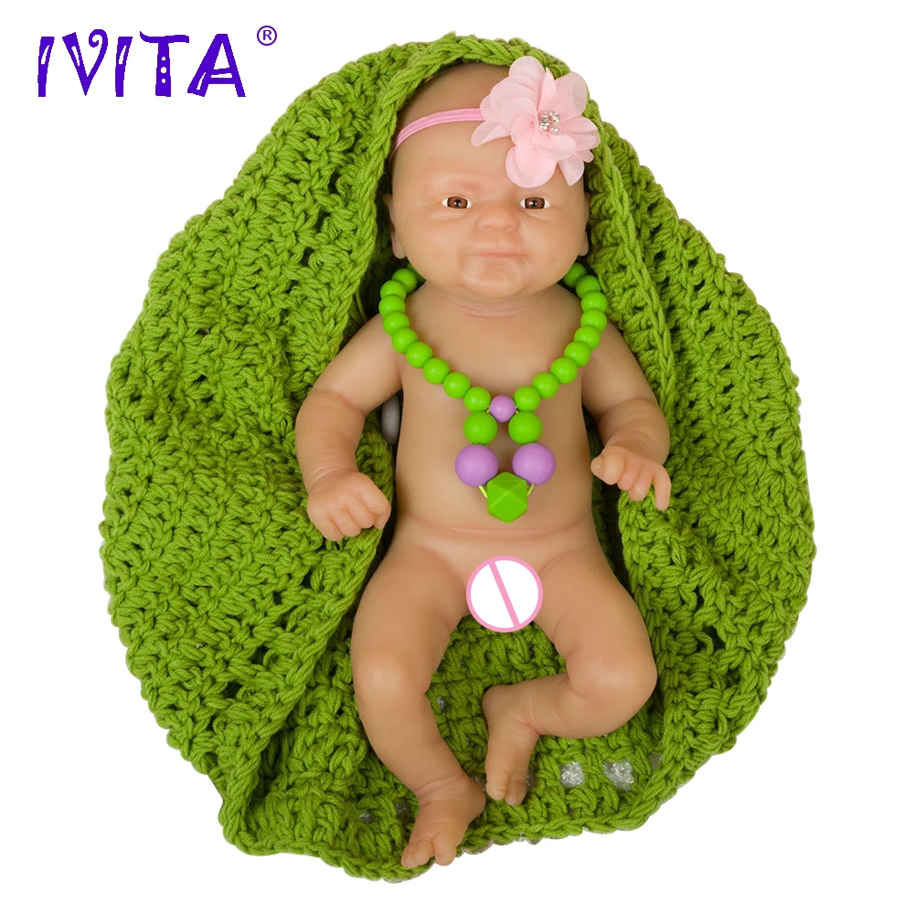 [Shipping from US & CN] IVITA WG1512 14inch Eyes Opened Completa Silicone Reborn Dolls Born Alive Simulated Boneca Baby Toys