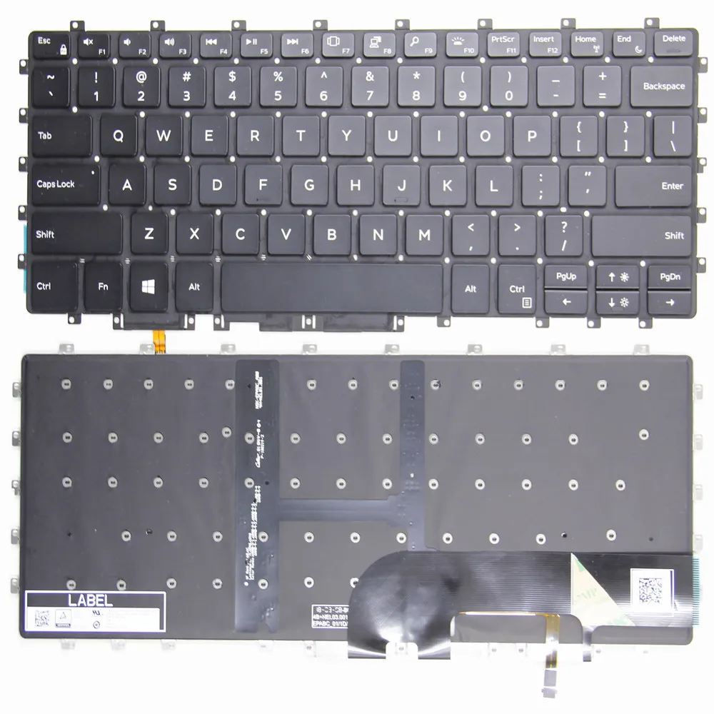 100% Nowa Amerykańska Klawiatura Podświetlana do Laptopa DELL XPS 15 9575 P73F Precision 5540 5530 5520 5510