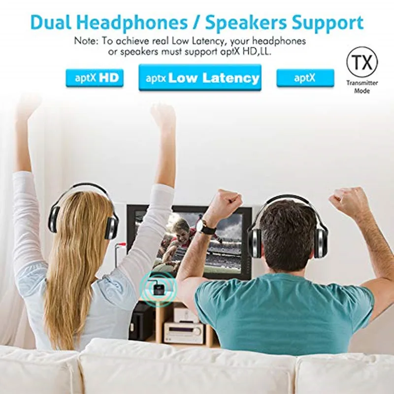 Автоматическое включение, 2019 Улучшенный беспроводной Bluetooth приемник V5.0 aptX HD музыкальный ресивер передатчик аудио 2 в 1 адаптер Aux приемник