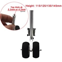 1 Piece 3.1mm/4.1mm CNC Aluminum Spring Landing Gear for Fixed Wing RC Airplane With 2*45mm Spomge Wheels