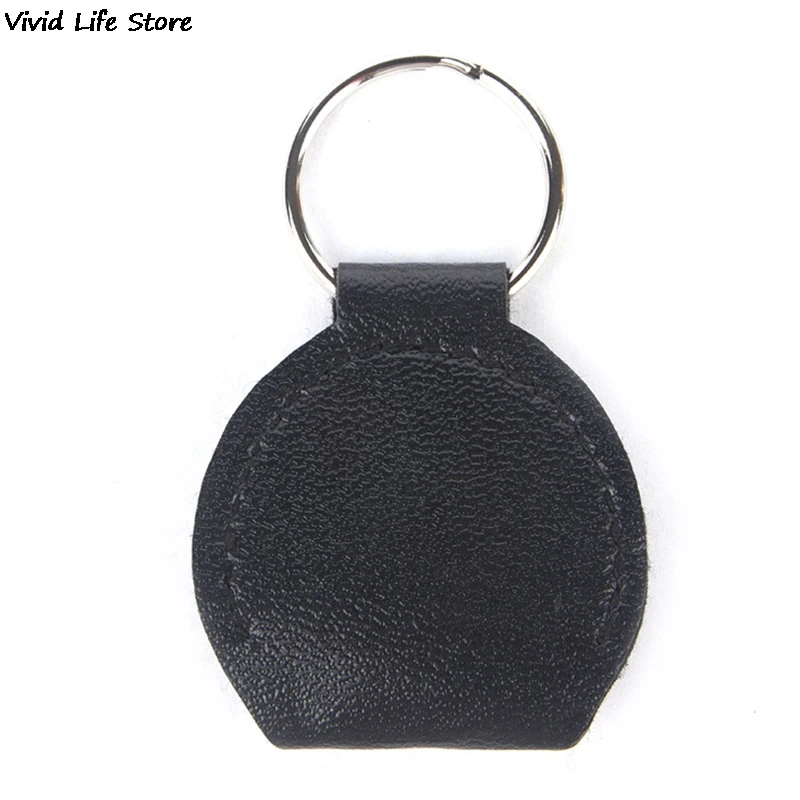 Top Quality Guitar Pick Holder Genuine Leather Guitarra Plectrum Case Bag Keychain Shape Guitar Accessories