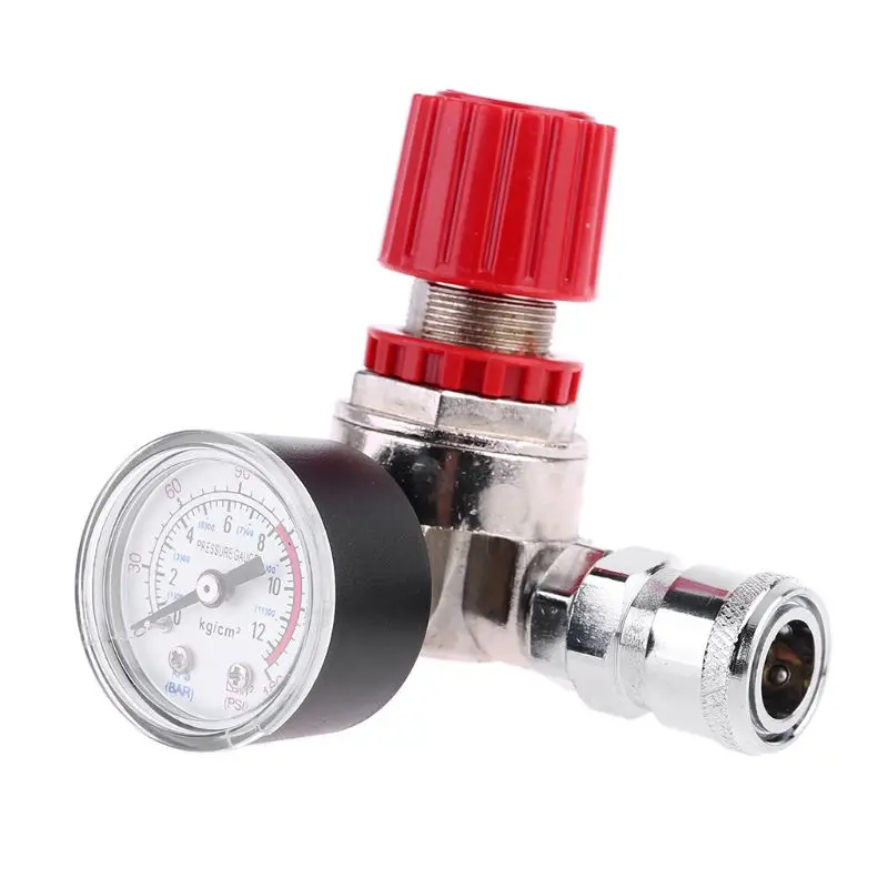 Air Compressor Pressure Regulator Switch Control Valve Gauge with Male Female Connector