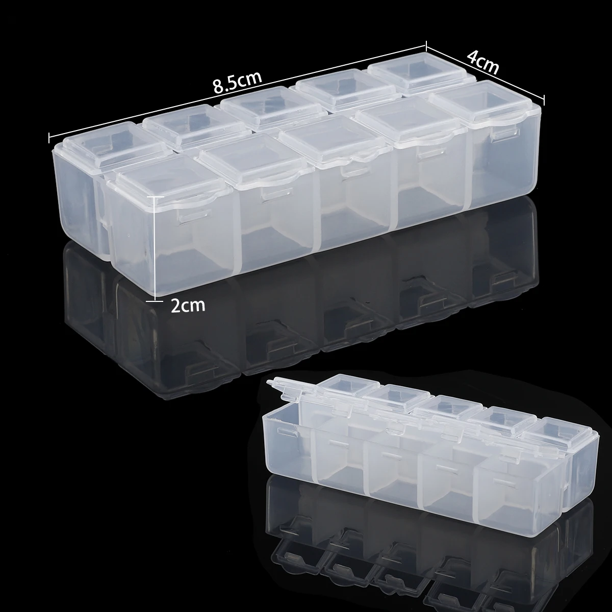 Plastic Jewellery Box with Mirror, Adjustable Storage