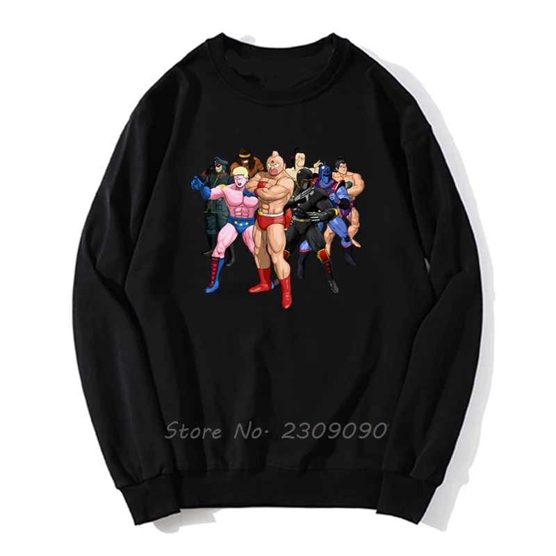 Kinnikuman Robin Mask Terryman Ramenman Warsman Brocken Jr. Black Hoodie Men Pullover Fleece Sweatshirts Anime Harajuku