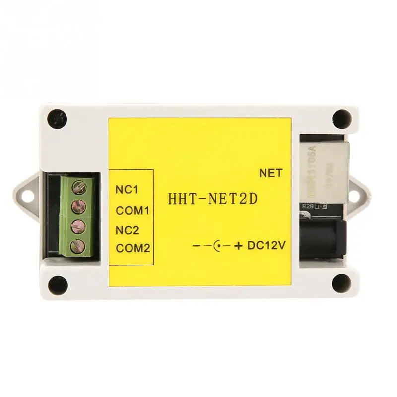 HHT-NET2D DC12V 2 Channel IP Relay Module NC Output Upgraded Version Ethernet Internet Watchdog Remote Control Module