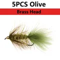 5pcs Olive brassbead