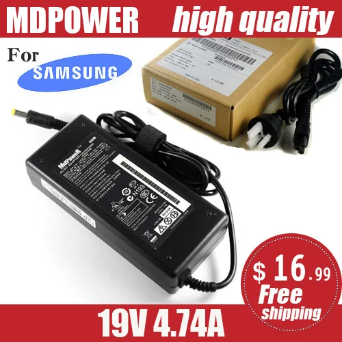 Pour samsung 19V 4.74A d'alimentation pour ordinateur portable adaptateur secteur chargeur 300E4A 300E4C 300E5A 300E5C 300V3A 355V4C 355V5C 370R4E 370R5V API3AD05