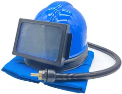 HOLDWIN High quality Blue Sandblasting hood painting mask with feed air hose sandblast helmet