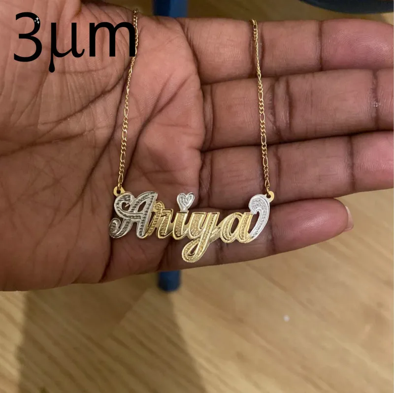 3UMeter New Hip Hop Letter Necklace Name Personalized Custom Necklace Gold Color Rhinestone Necklace Pendant Mother's Day Gifts