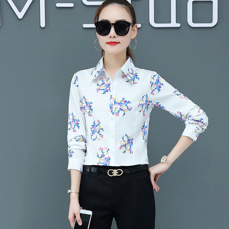 Casual Thin Blouse For Women Summer 2021 Lady Shirt Personalized Printed Patterns Long Sleeves Blouse Women Top Plus Size S-5XL