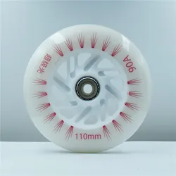 Ruedas de patinaje LED 90A, patines de velocidad en línea, zapatos con celda magnética, rojo, blanco y azul, 90, 100, 110, 2 unids/lote