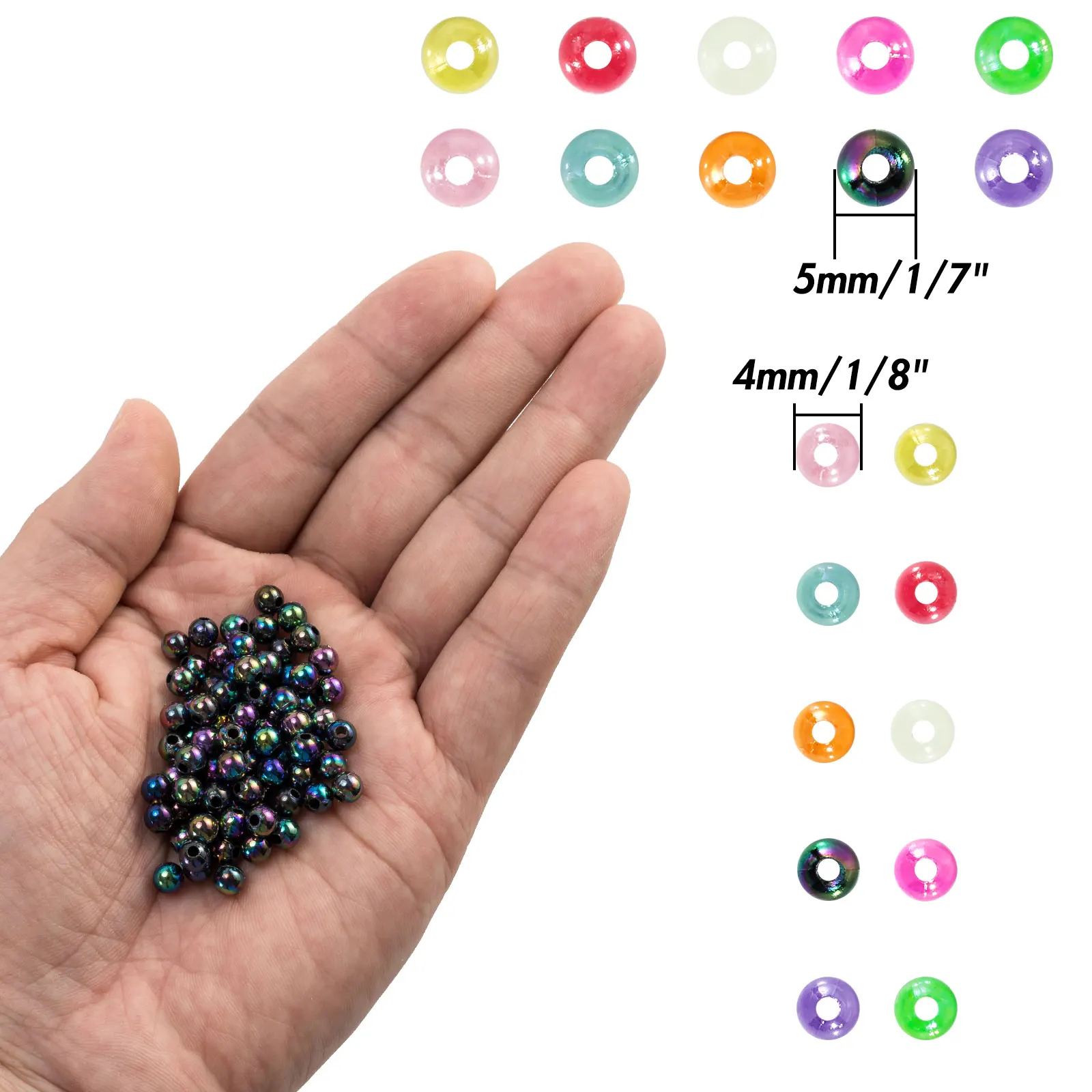 3000pcs Fishing Bead Stopper for Making Spinner Lure Texas Rig Carolina Deep Drop Rig 4mm 5mm Plastic Bead Floating Ball DIY