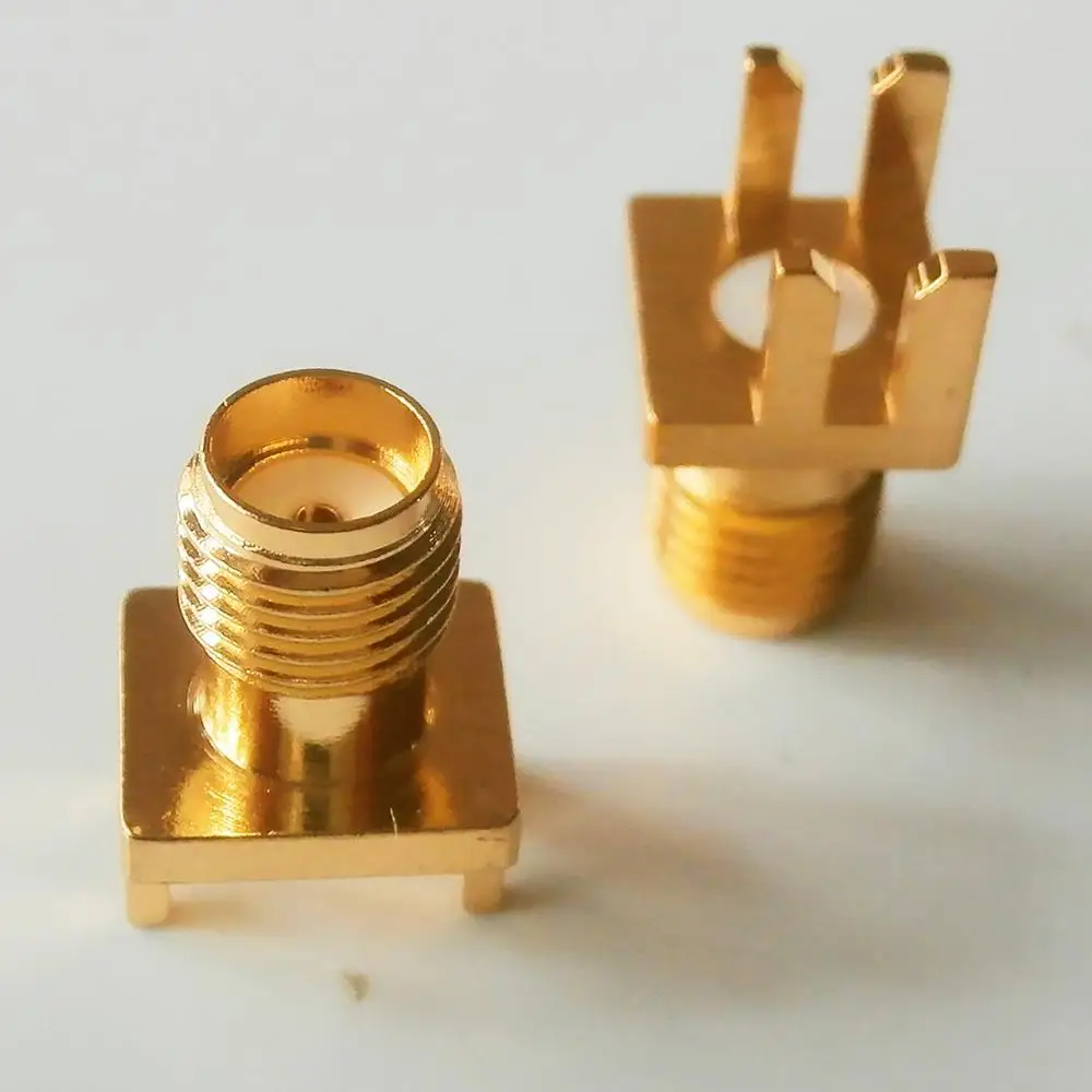 10X Pcs High-quality RF Connector Socket SMA Female plug solder deck PCB clip edge mount straight 8*9 MM GOLD Plated Brass