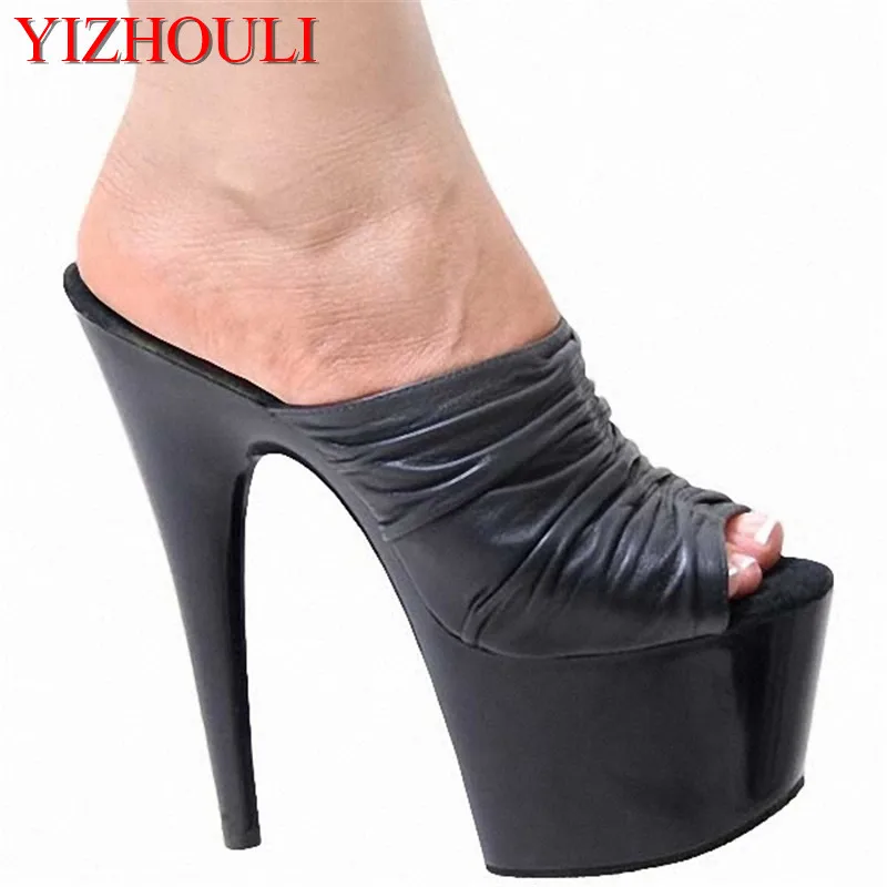 

South Korea the new black fish mouth date 15 centimeters high heel sandals for shopping for women's shoes