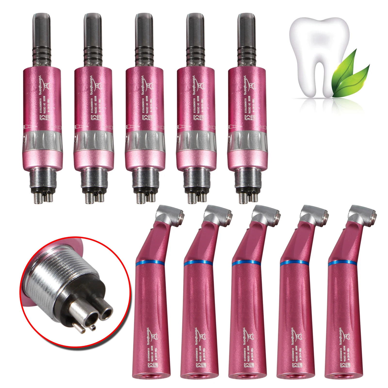 Dental Low Speed LED 1:1 ratio Contra Angle Handpiece / Air Motor Inner Water Spray Low Noise E-type