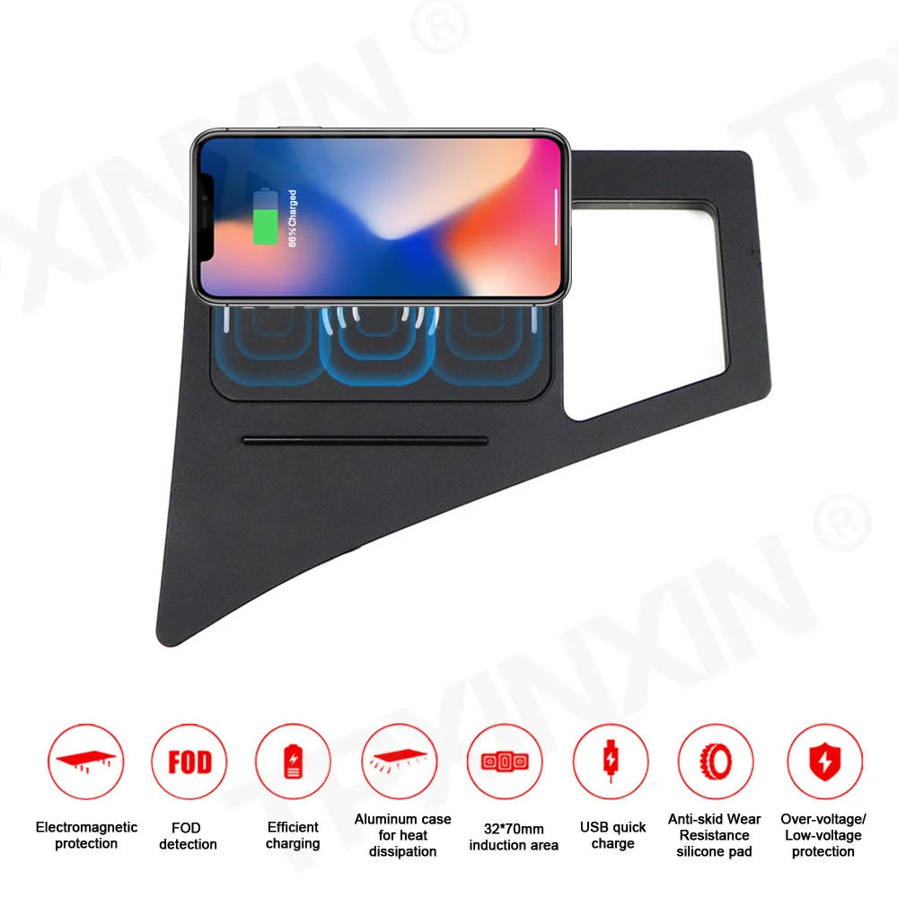 

QI Car Wireless Charger For Audi Q7 2016 2017 2018 Intelligent Infrared Fast Wireless Charging Car Phone Holder For Iphone