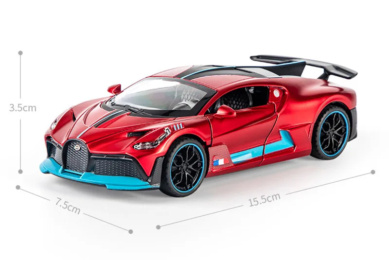 1/32 Alloy Bugatti Veyron DIVO Super Sports Car Model Toy Die Cast Pull Back Sound Light Toys Vehicle For Children Kids Gift