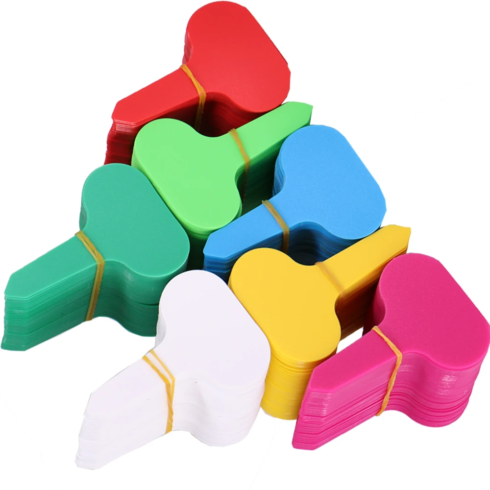 

30/50/100pcs Plant Label Gardening T-shaped Plastic Tag Multicolor Writing Card Bonsai Flower Succulent Seedling Marking Tool