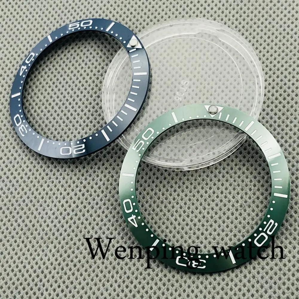 New 40mm high quality green/blue ceramic bezel Insert fit 43mm watch case  mens watch bezel