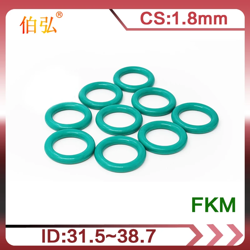 

Fluororubber O-Ring 5PCS/lot FKM Sealing CS 1.8mm OD31.5/32.5/33.5/34.5/35.5/36.5/37.5/38.7mm O-Ring Seal Gasket Ring