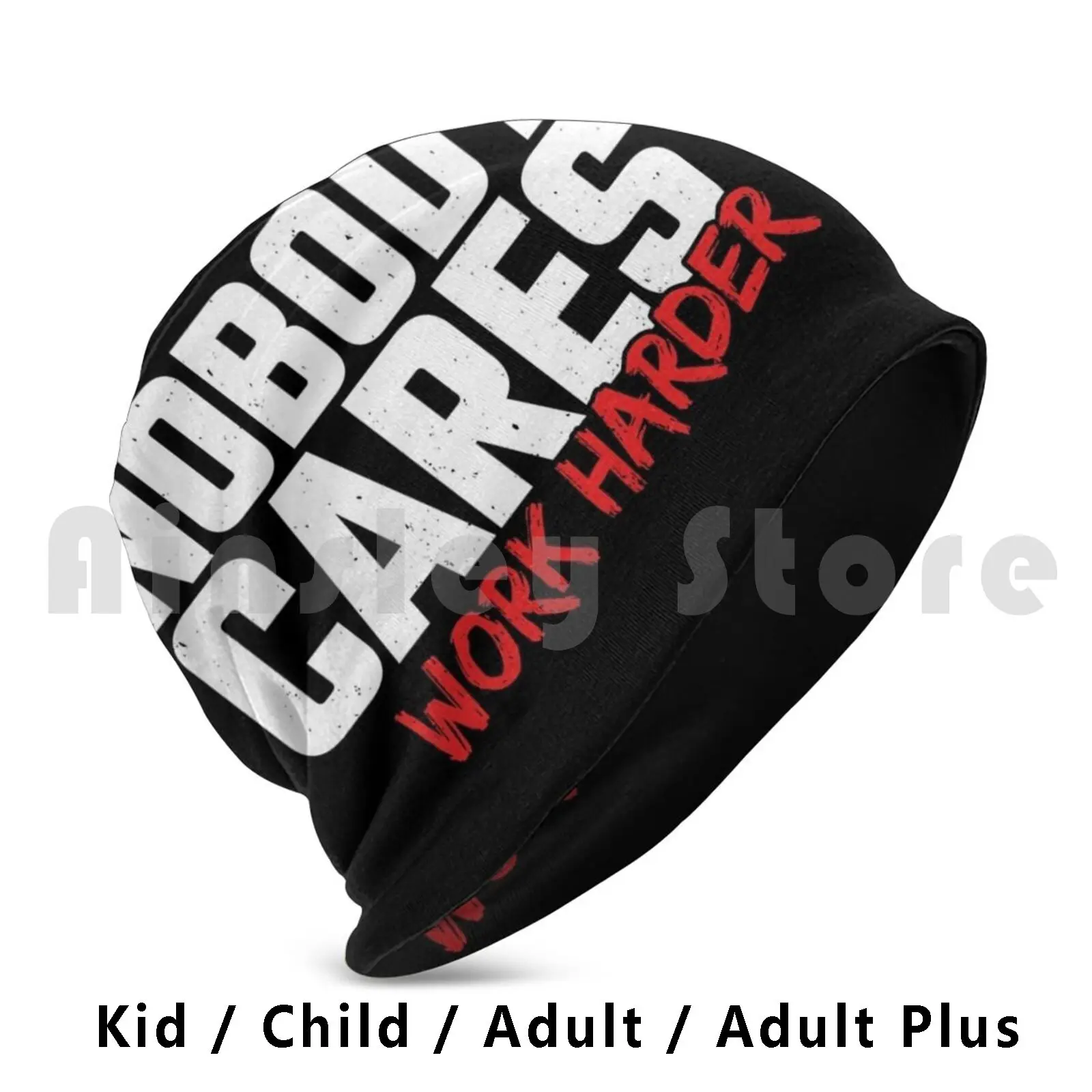 Fitness Gift-Workout Motivation-Nobody Cares Work Harder Beanie Hedging Cap DIY Print Cushion Fitness Health Fitness