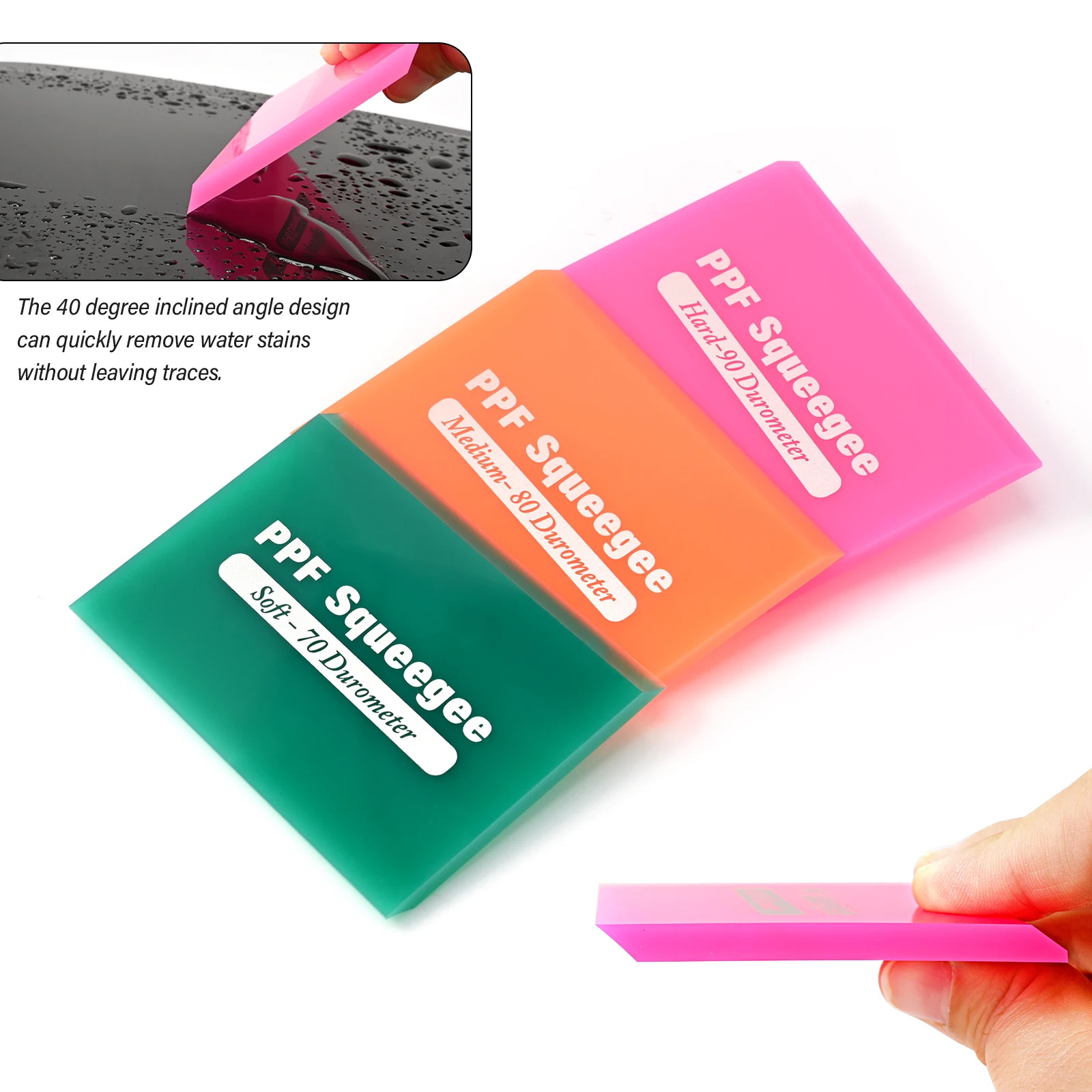 EHDIS 1/3pcs Car Wrapping Squeegee Set Carbon Fiber Vinyl Film Soft Rubber Scraper Window Tint Tool Sticker Glue Water Remover